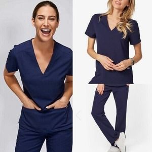 FIGS Womens Size XL Navy Blue Casma Scrub Top New